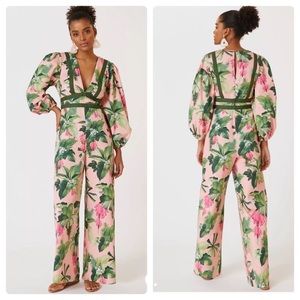 Farm Rio deep v neck jumpsuit
